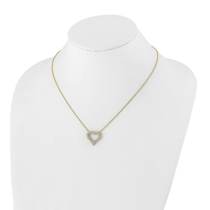 Lab Grown Diamond Open Heart Necklace Gold 1ctw
