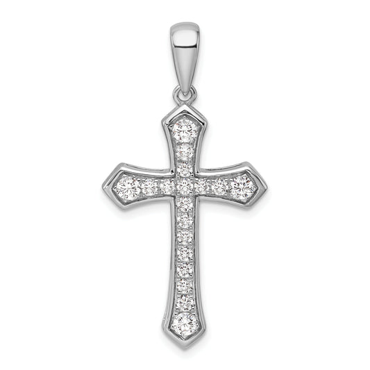 14K Gold 3/4 carat Lab Grown Diamond Cross Pendant