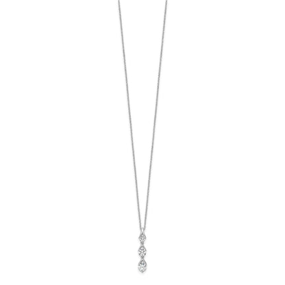 Lab Grown Three Diamond Drop Necklace 1 Ctw