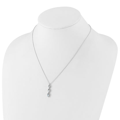 Lab Grown Three Diamond Drop Necklace 1 Ctw