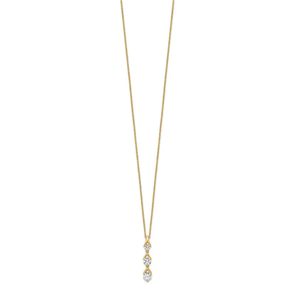 Lab Grown Three Diamond Drop Necklace 1 Ctw