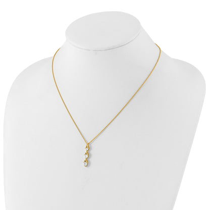Lab Grown Three Diamond Drop Necklace 1 Ctw