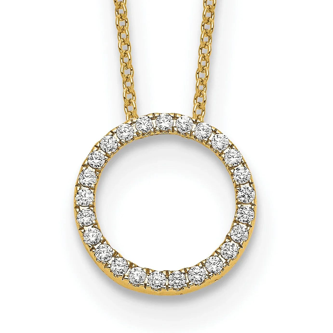 Lab Grown Diamond Circle Pendant Necklaces