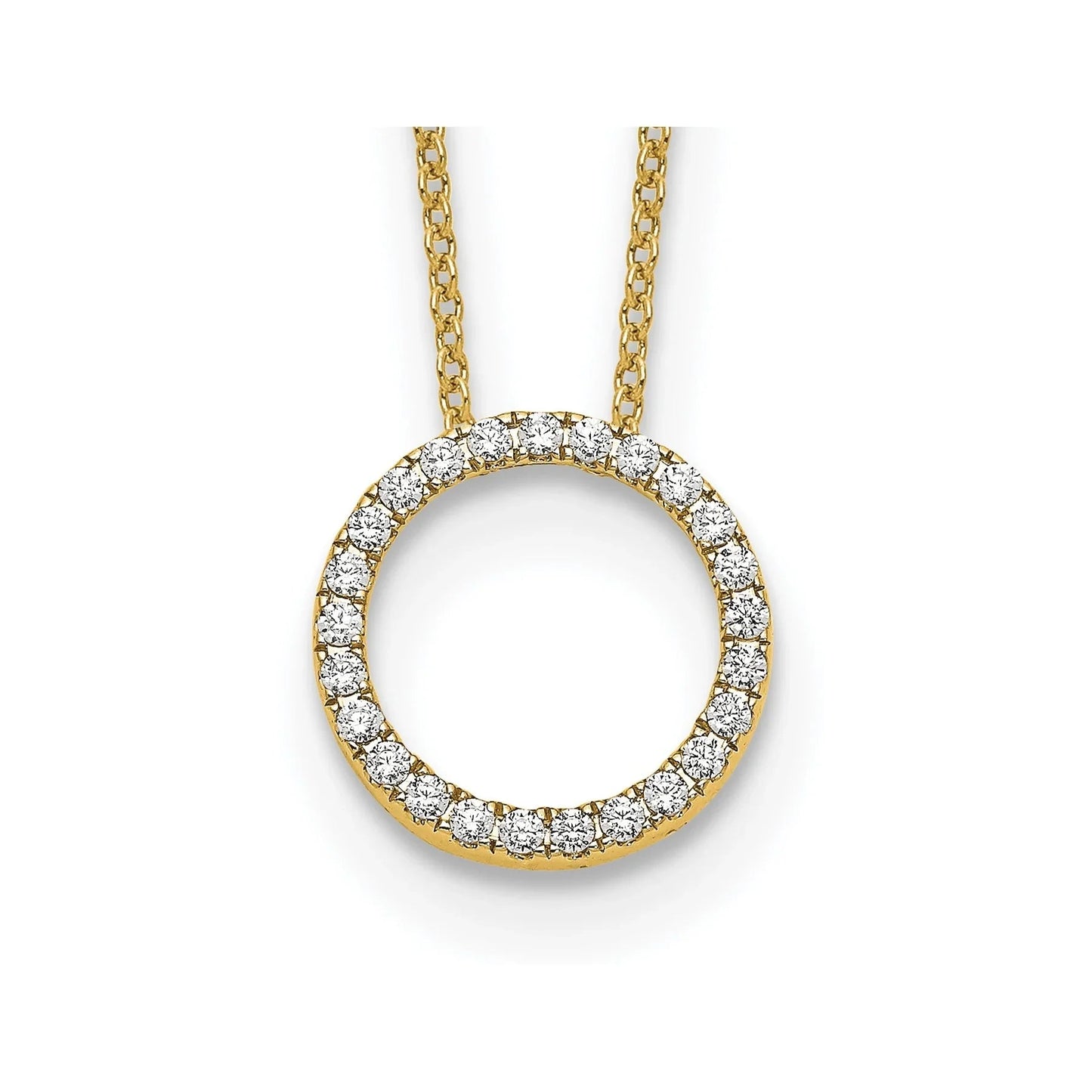 Lab Grown Diamond Circle Pendant Necklaces