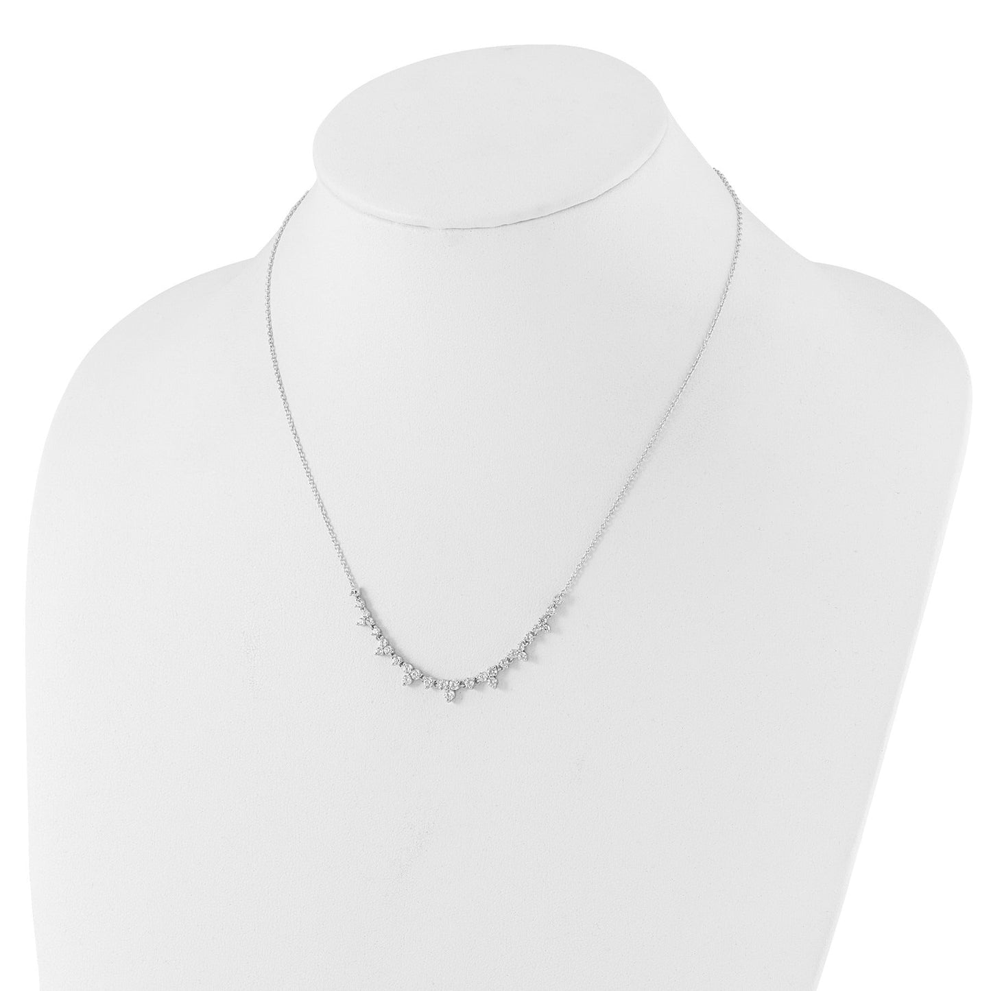 14K White Gold Lab Grown Diamond Station Necklace 1 1/2 ctw.