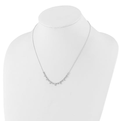 14K White Gold Lab Grown Diamond Station Necklace 1 1/2 ctw.