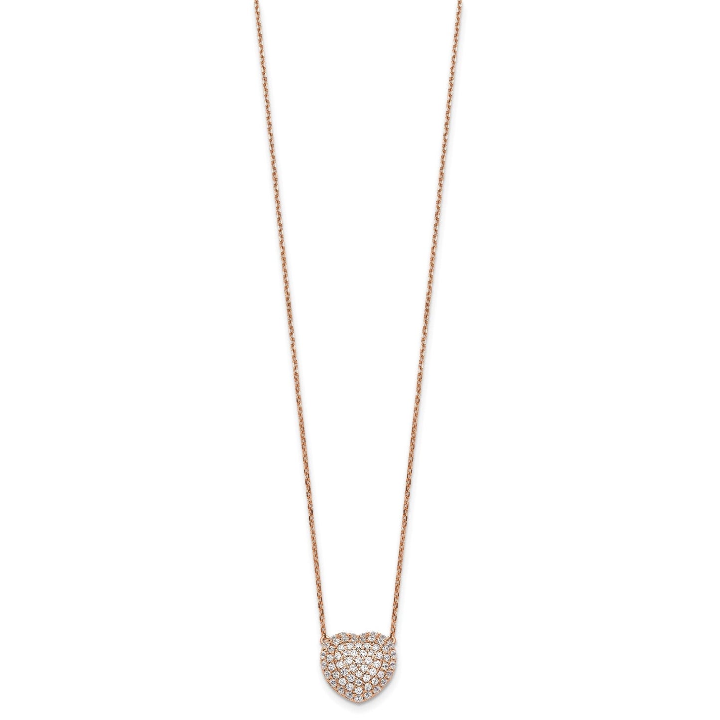 Lab Grown Diamond Cluster Heart Necklace 14K White Gold