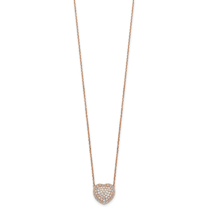 Lab Grown Diamond Cluster Heart Necklace 14K White Gold