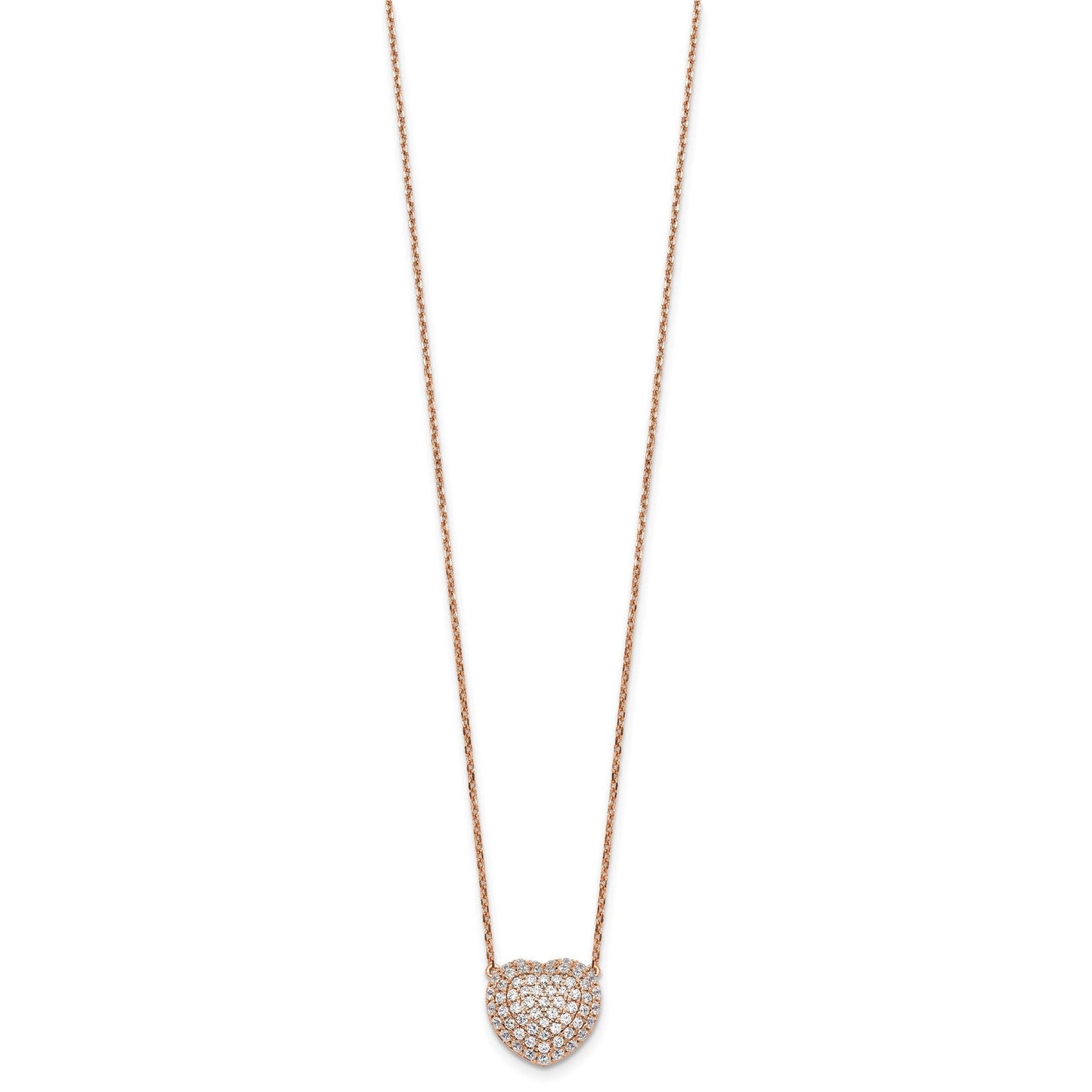 Lab Grown Diamond Cluster Heart Necklace 14K White Gold