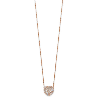 Lab Grown Diamond Cluster Heart Necklace 14K White Gold