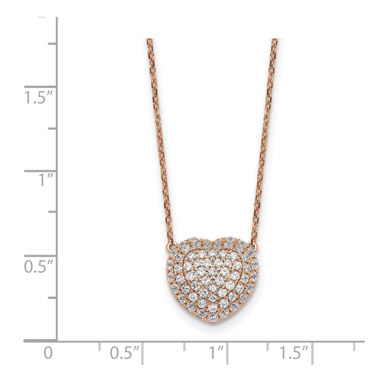 Lab Grown Diamond Cluster Heart Necklace 14K White Gold