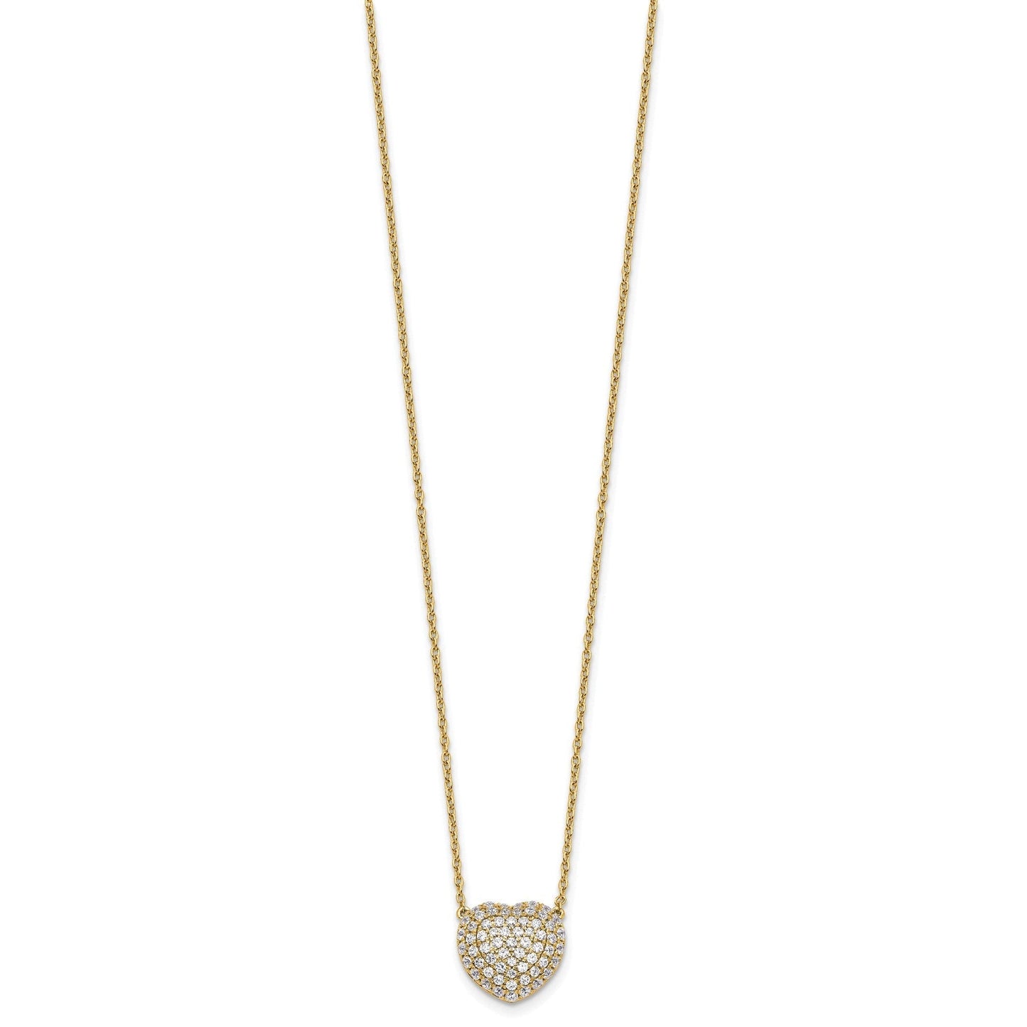 Lab Grown Diamond Cluster Heart Necklace 14K White Gold