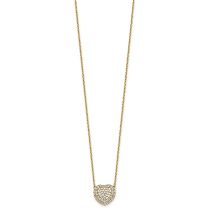 Lab Grown Diamond Cluster Heart Necklace 14K White Gold