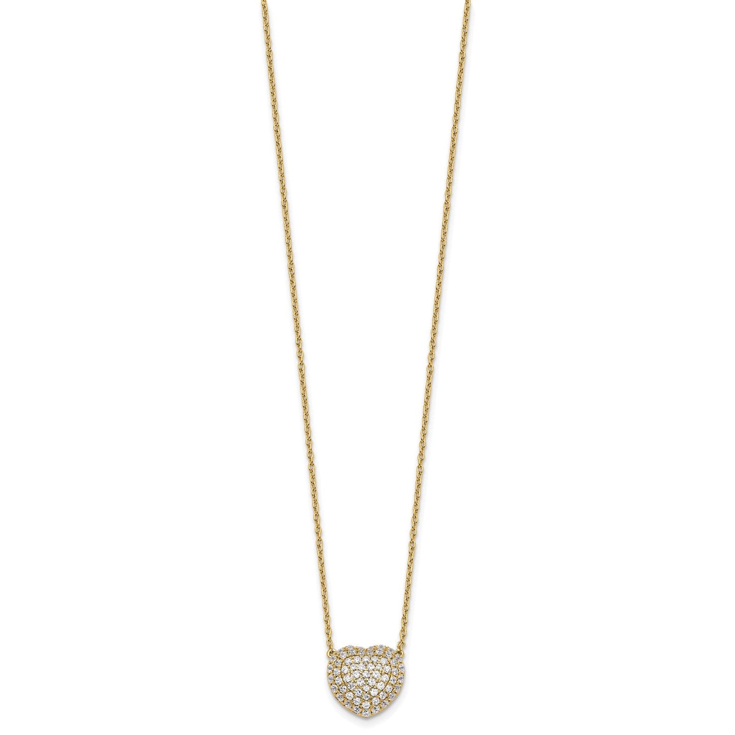 Lab Grown Diamond Cluster Heart Necklace 14K White Gold
