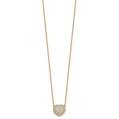 Lab Grown Diamond Cluster Heart Necklace 14K White Gold