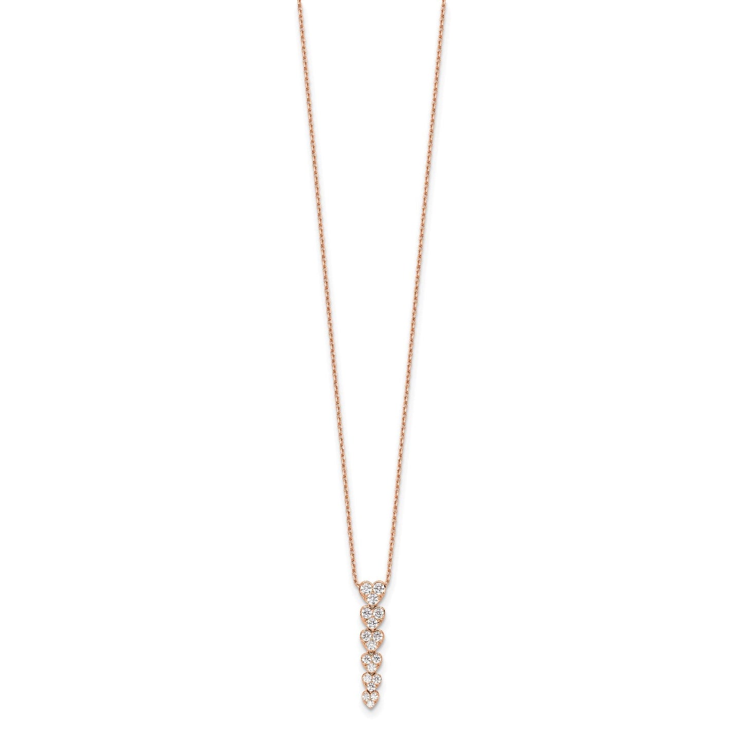 Lab Grown Diamond Hearts Drop Necklace 14K Gold