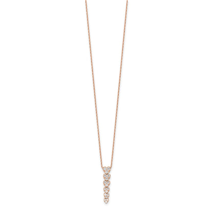 Lab Grown Diamond Hearts Drop Necklace 14K Gold