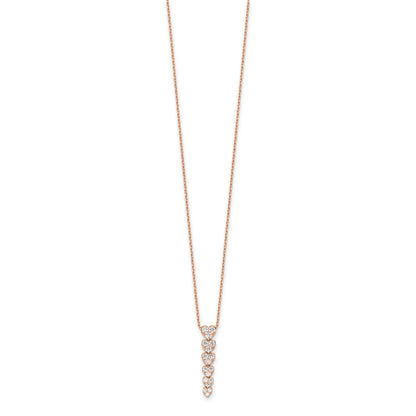Lab Grown Diamond Hearts Drop Necklace 14K Gold