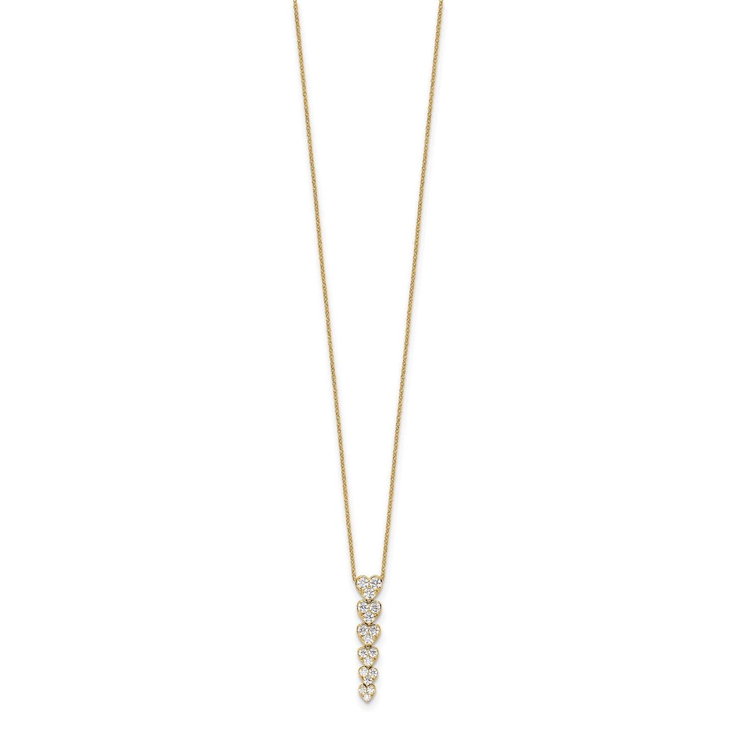 Lab Grown Diamond Hearts Drop Necklace 14K Gold