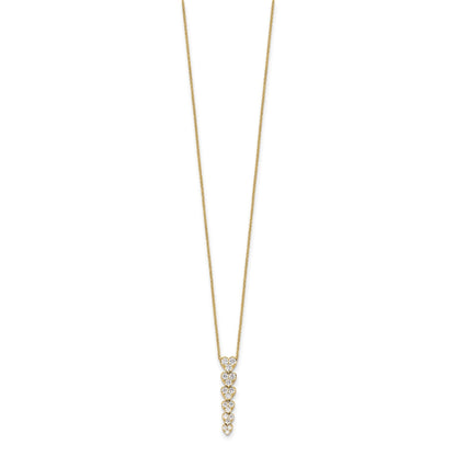 Lab Grown Diamond Hearts Drop Necklace 14K Gold