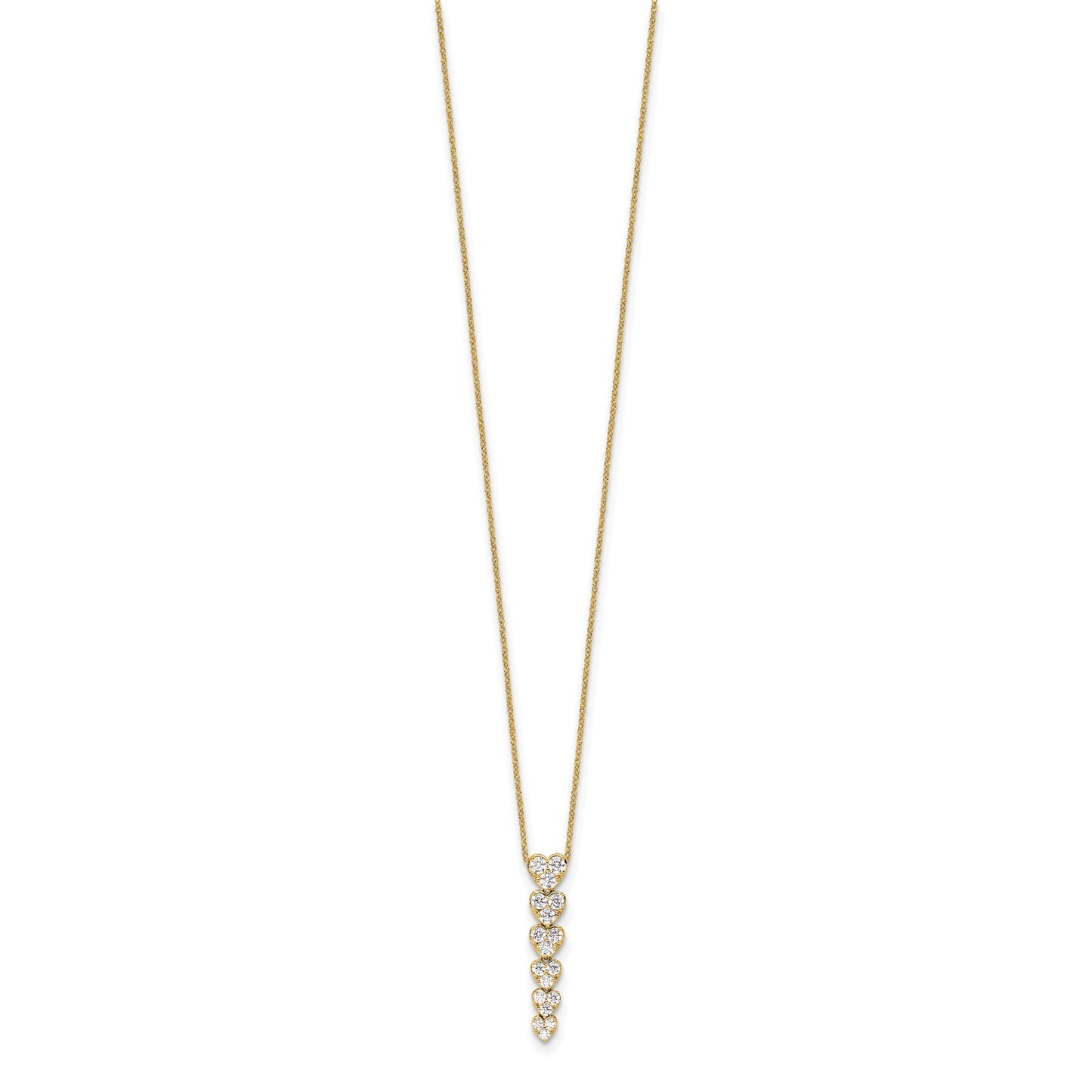Lab Grown Diamond Hearts Drop Necklace 14K Gold