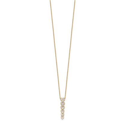 Lab Grown Diamond Hearts Drop Necklace 14K Gold