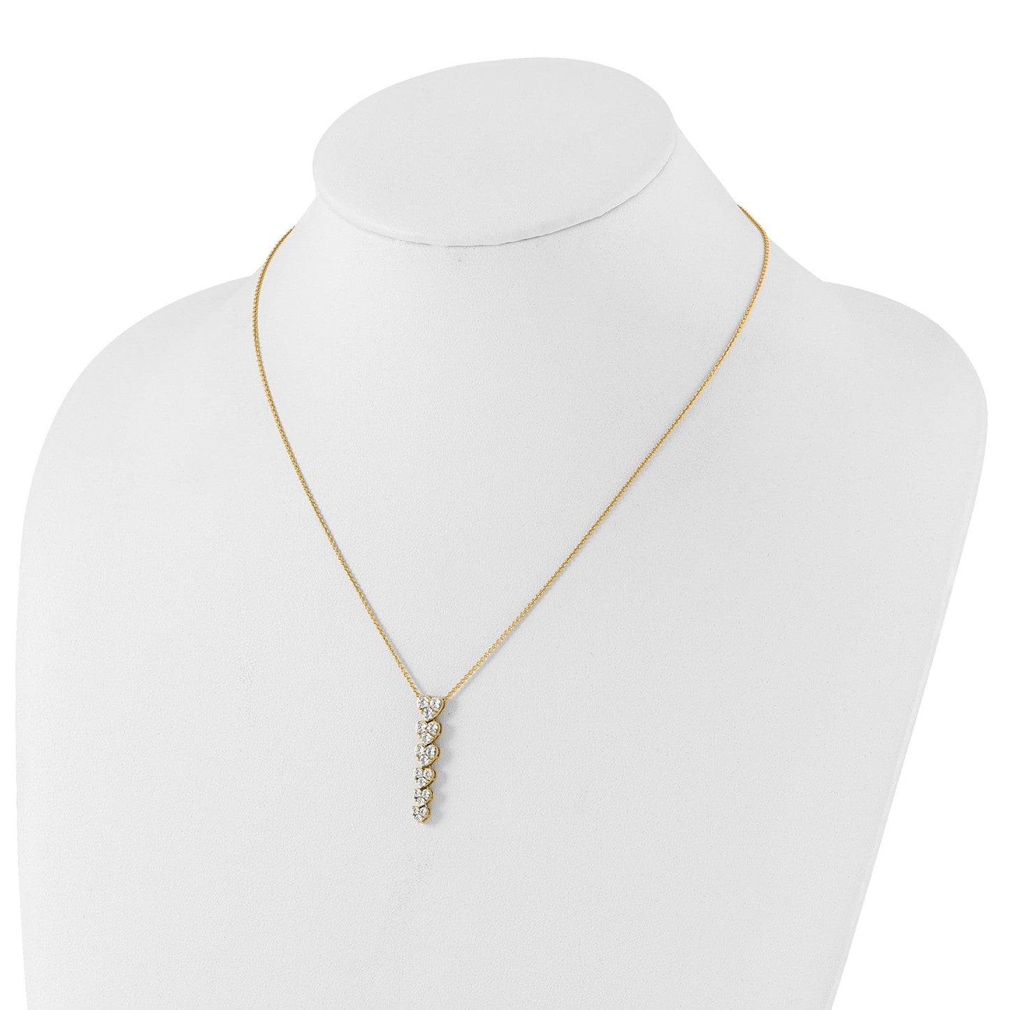Lab Grown Diamond Hearts Drop Necklace 14K Gold