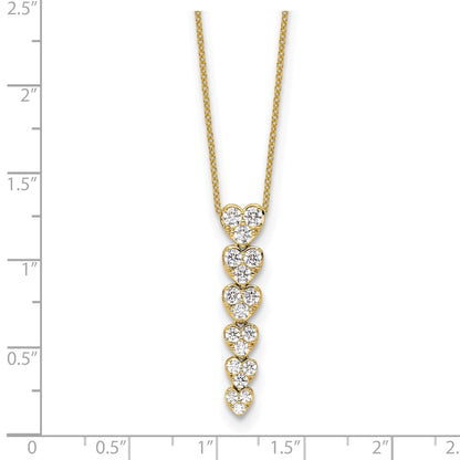 Lab Grown Diamond Hearts Drop Necklace 14K Gold