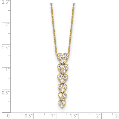 Lab Grown Diamond Hearts Drop Necklace 14K Gold