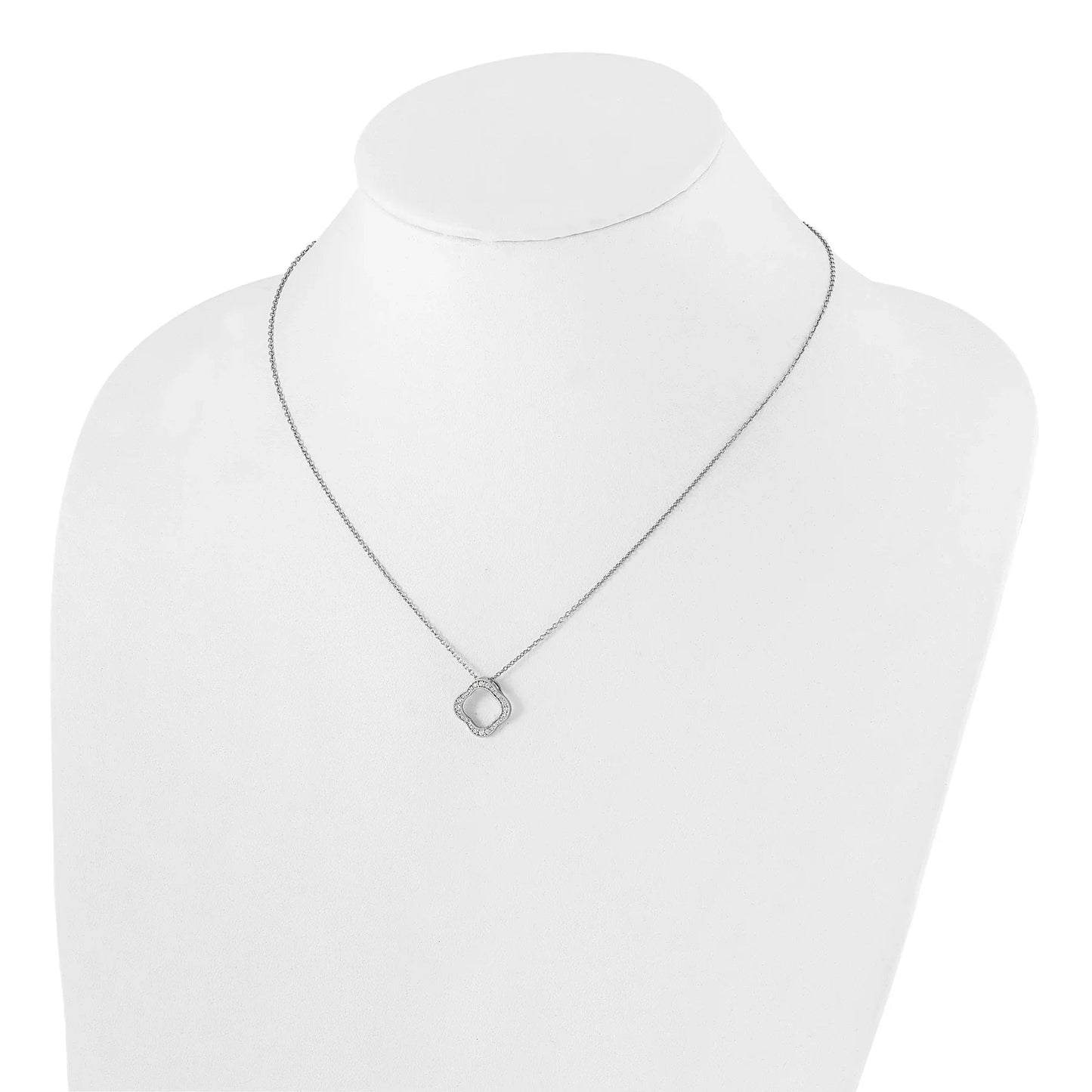 Lab Grown Diamond Quatrefoil Floral Necklace