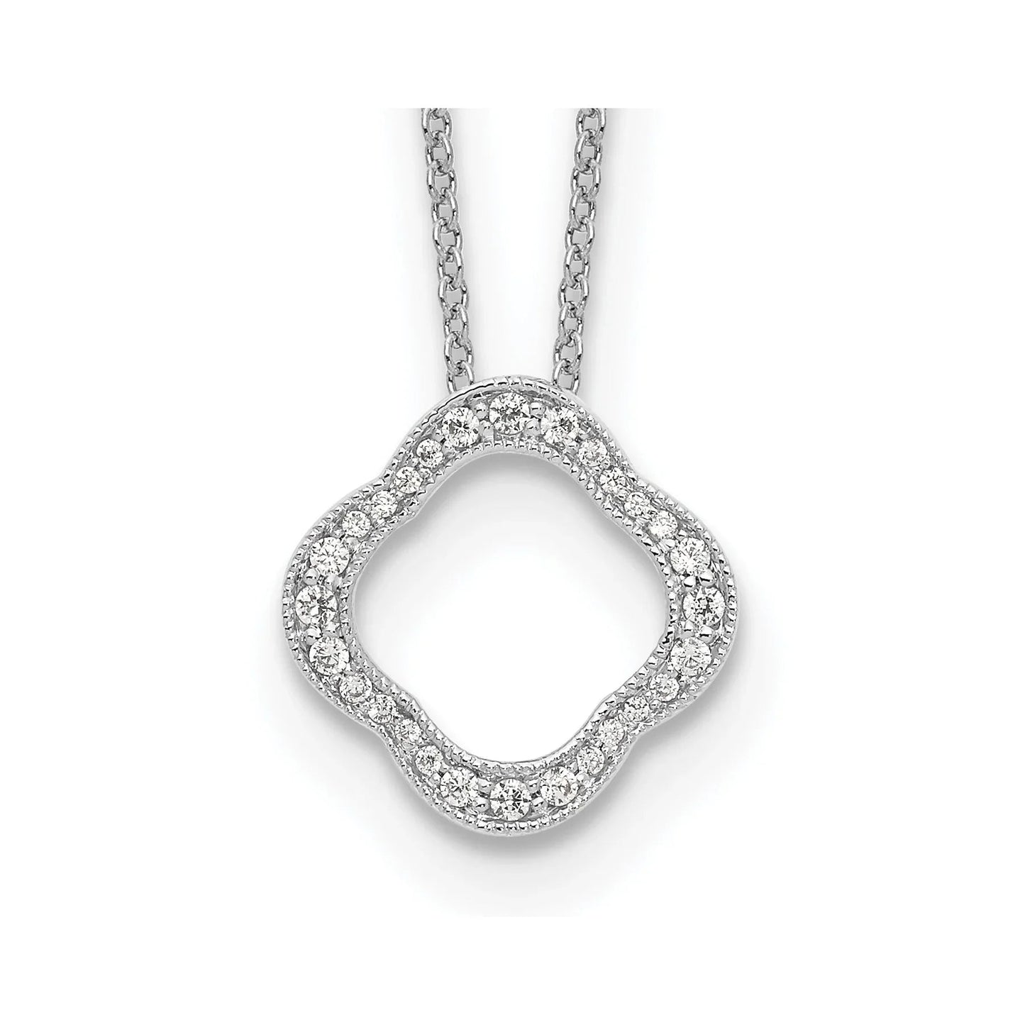 Lab Grown Diamond Quatrefoil Floral Necklace