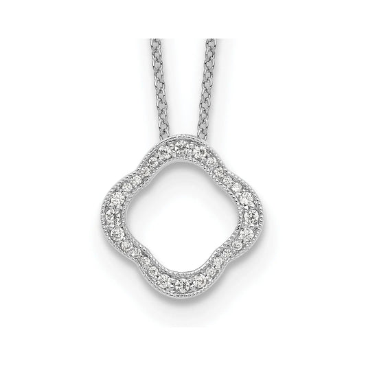 Lab Grown Diamond Quatrefoil Floral Necklace