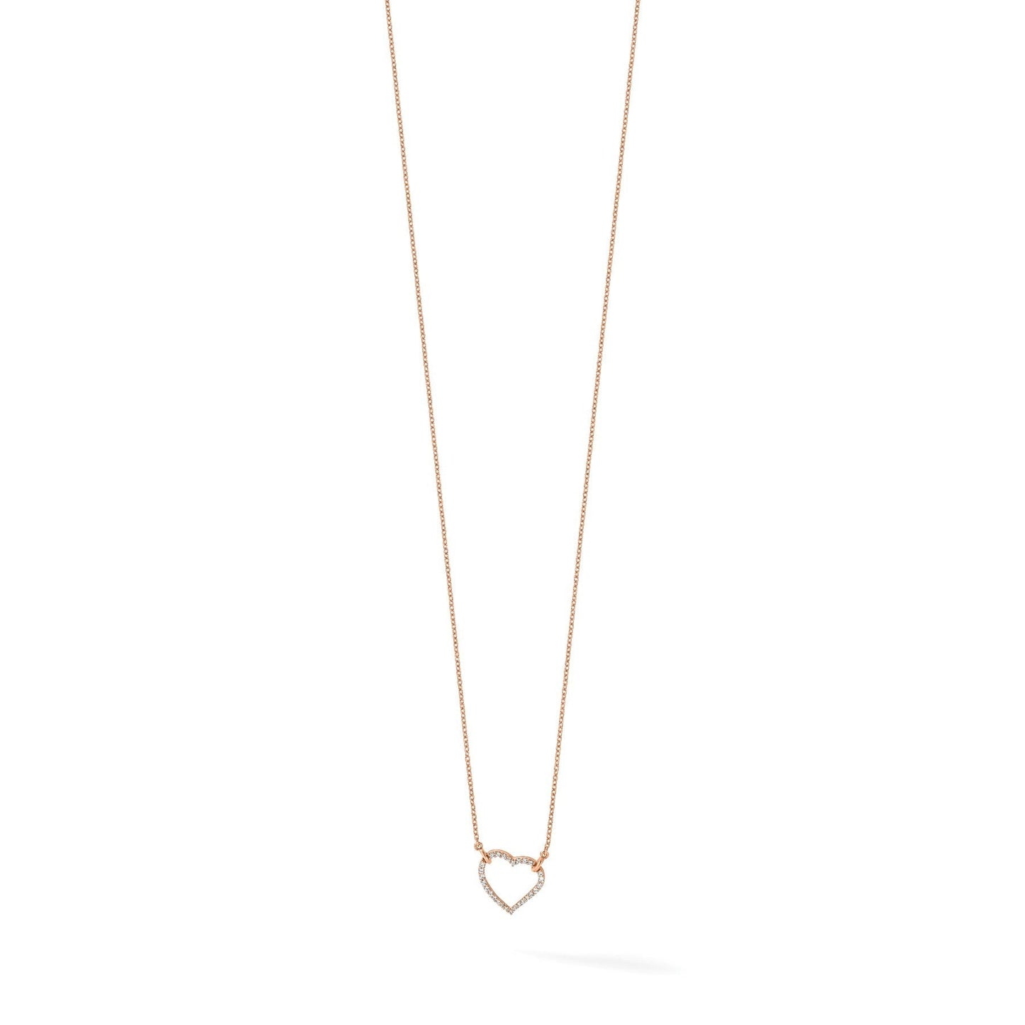 Lab Grown Diamond Open Heart Necklace 1/5 ctw