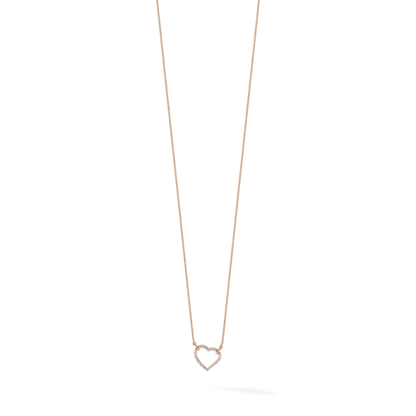Lab Grown Diamond Open Heart Necklace 1/5 ctw
