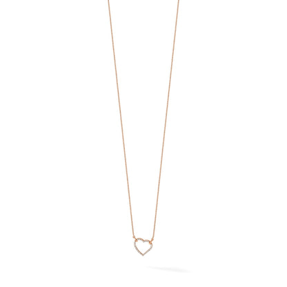 Lab Grown Diamond Open Heart Necklace 1/5 ctw