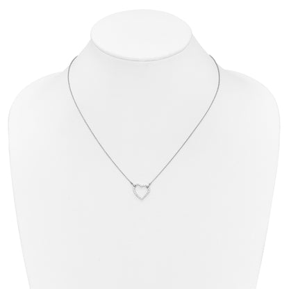 Lab Grown Diamond Open Heart Necklace 1/5 ctw
