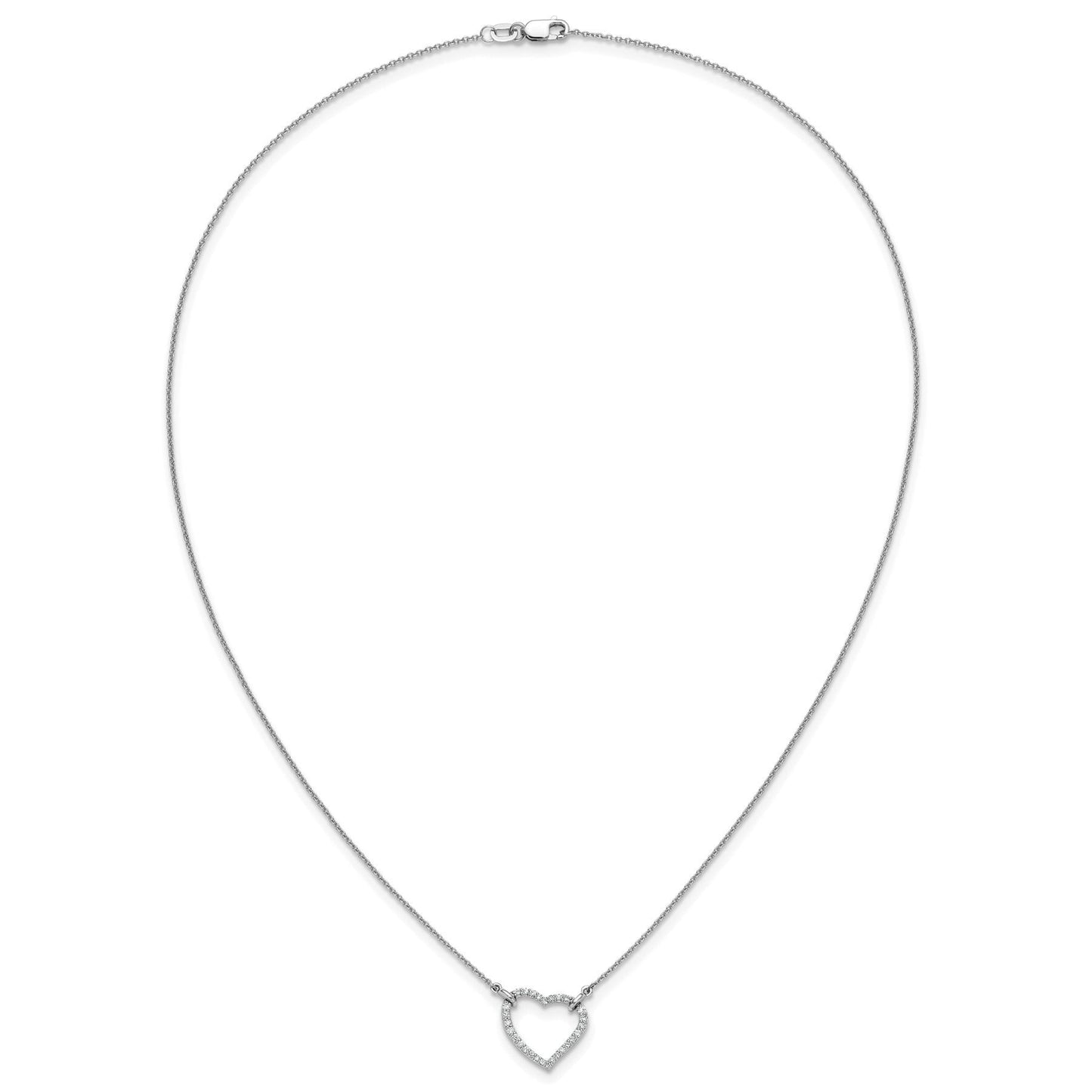 Diamond Heart Pendant Necklaces 1/5 ctw