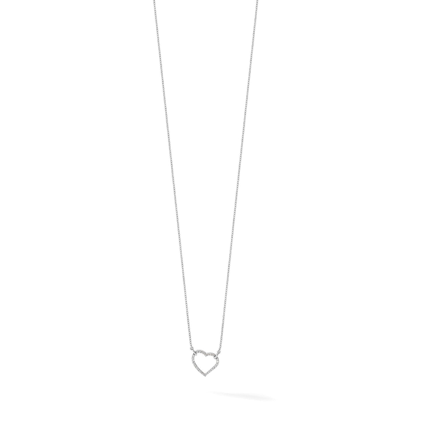 Lab Grown Diamond Open Heart Necklace 1/5 ctw