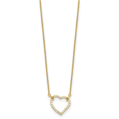 Lab Grown Diamond Open Heart Necklace 1/5 ctw