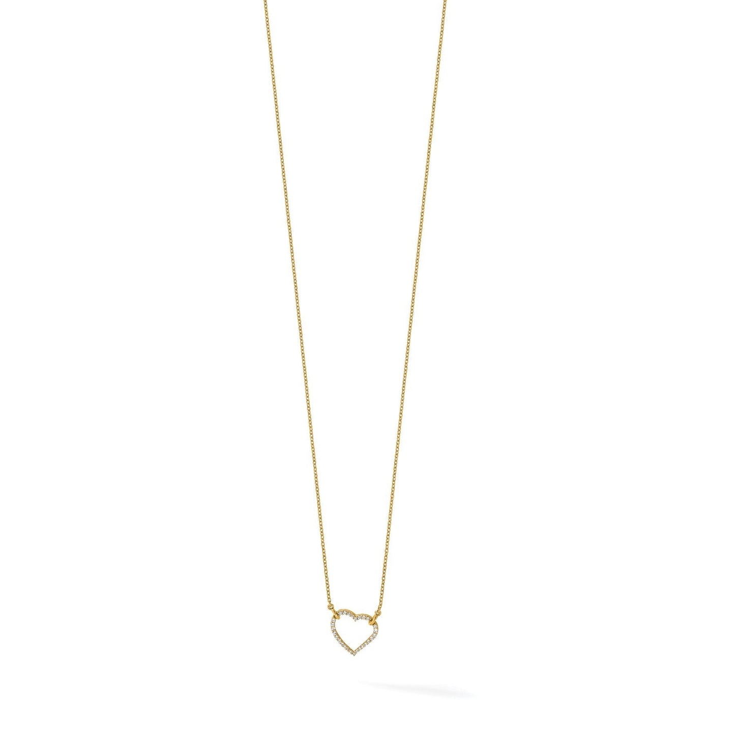 Lab Grown Diamond Open Heart Necklace 1/5 ctw