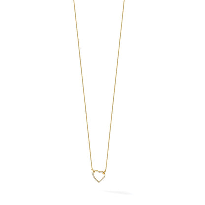 Lab Grown Diamond Open Heart Necklace 1/5 ctw