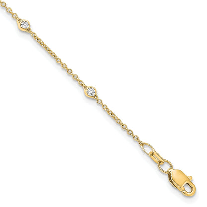 14K Yellow Gold Lab Grown Diamond Station Bracelet