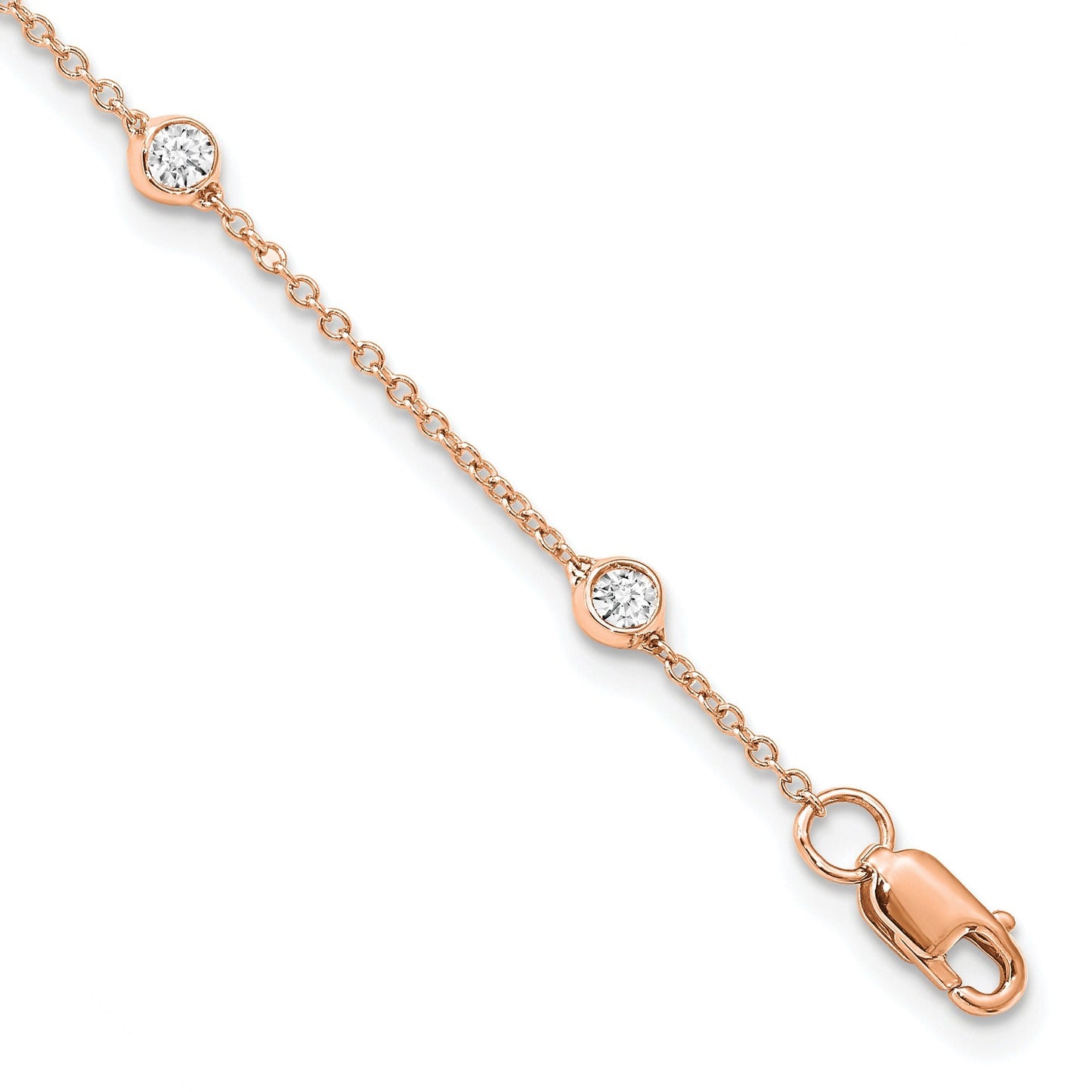 14k Gold Lab Grown Diamond Station Bracelets
