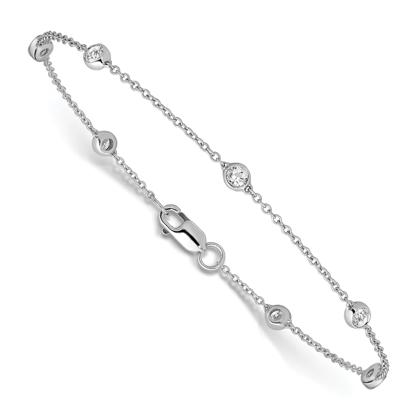 14k Gold Lab Grown Diamond Station Bracelets
