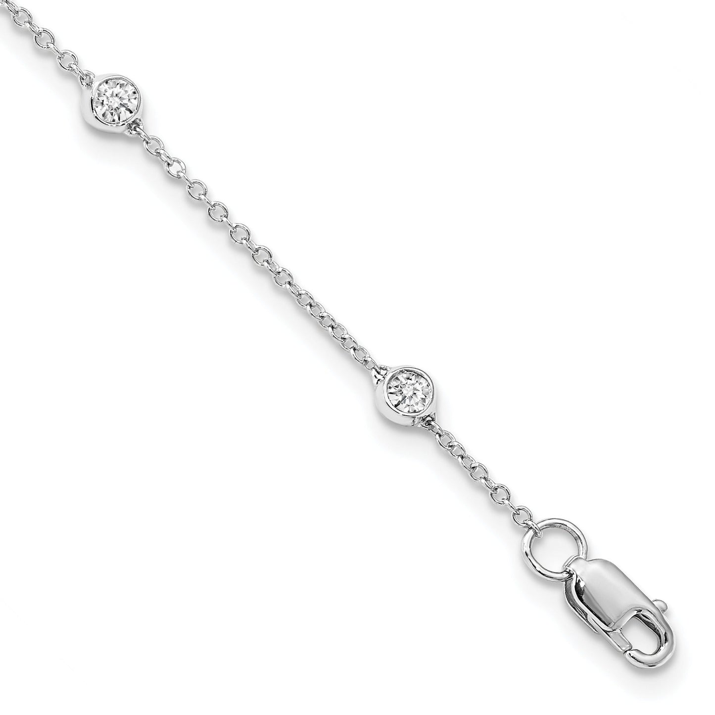 14k Gold Lab Grown Diamond Station Bracelets