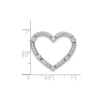14k Gold Lab Diamond Open Heart Chain Slide Pendant