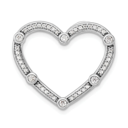 14k Gold Lab Diamond Open Heart Chain Slide Pendant