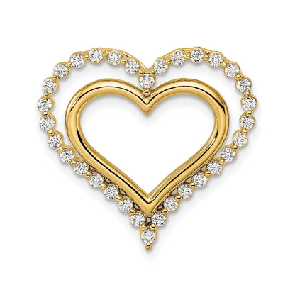 Lab Grown Diamond Double Heart in Heart Pendant 14k Gold