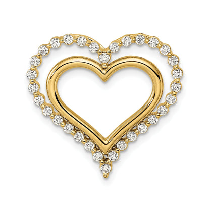 Lab Grown Diamond Double Heart in Heart Pendant 14k Gold