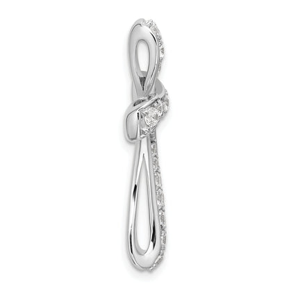 14k White Gold Lab Grown Diamond Cross Chain Slide Pendant